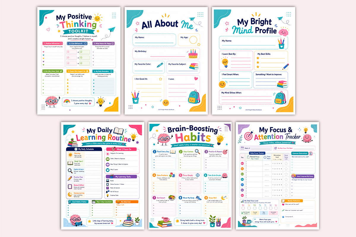 2027 Bright Minds Workbook, a Stationery Template by Shumaya (Photo 3 of 6)