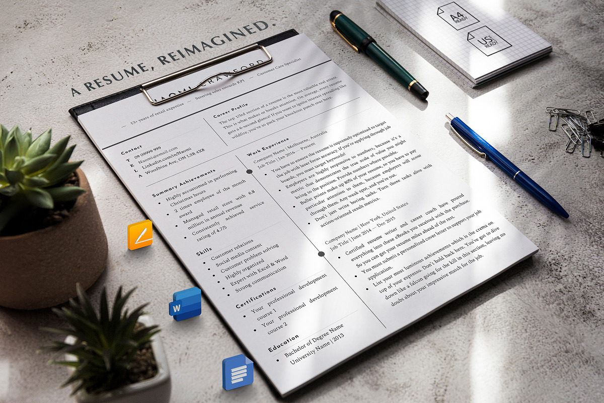Pages Resume Templates, Word & Doc, a Resume Template by Career Canvas (Photo 10 of 11)