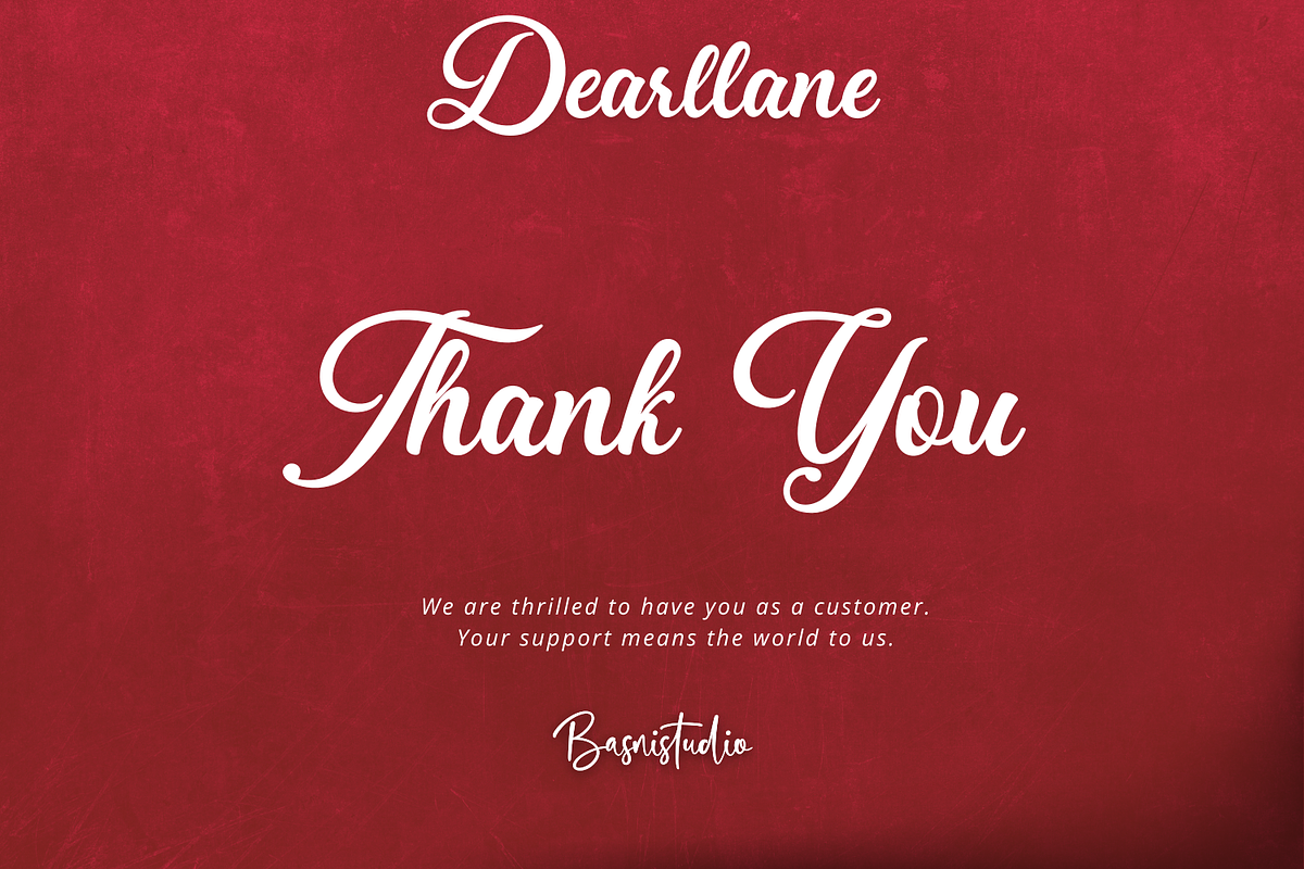 Dearllane Elegant Script, a Script Font by Basnistudio (Photo 9 of 9)