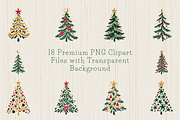 18 Hand Painted Christmas Trees PNG, a Seasonal Illustration by Ink Gallery (Thumbnail 6 of 13)