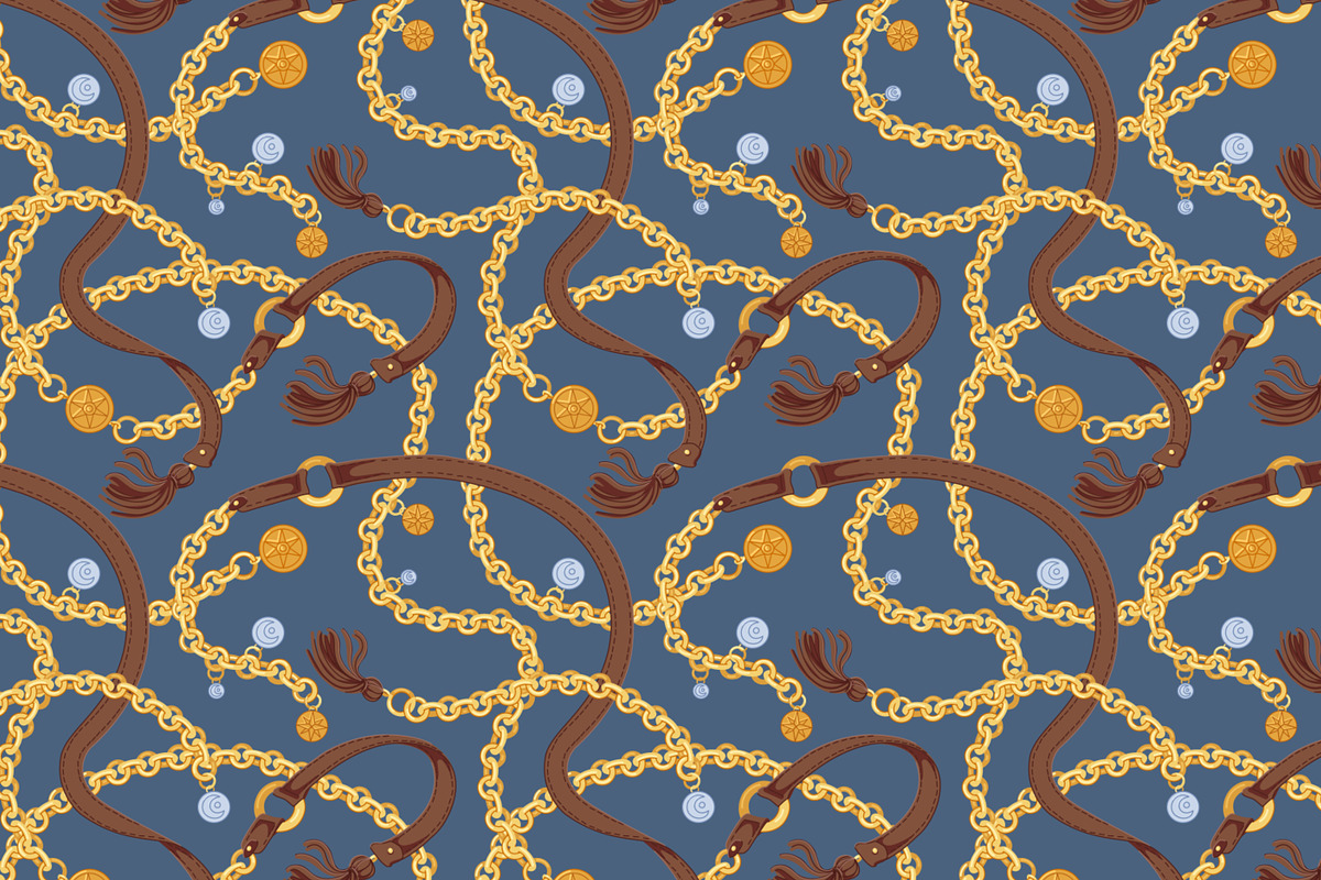 Gold, silver chains seamless pattern, a Pattern Graphic by Good Studio (Photo 2 of 20)
