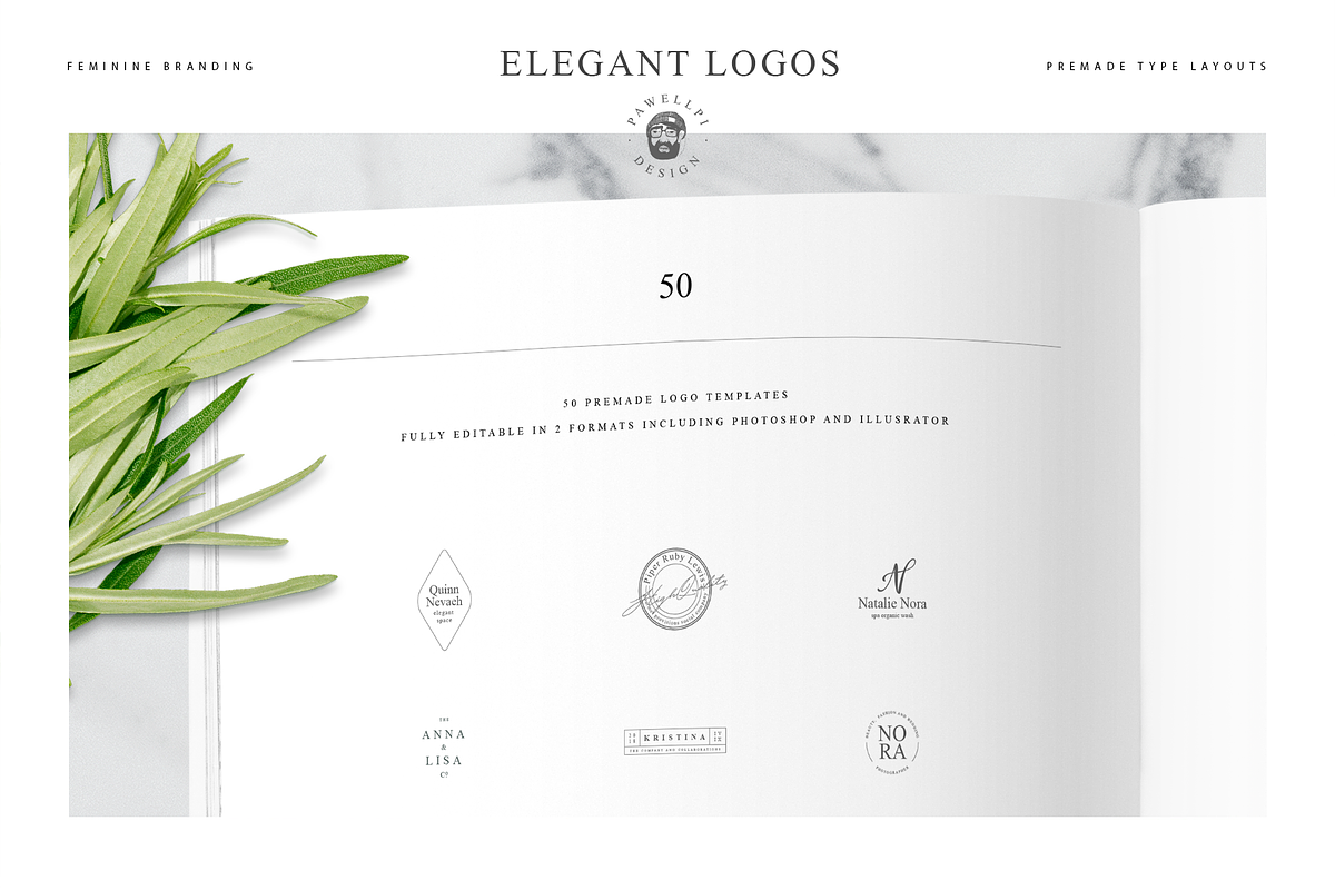 50 Elegant Premade Logo Templates, a Branding & Logo Template by pawellpi (Photo 21 of 26)