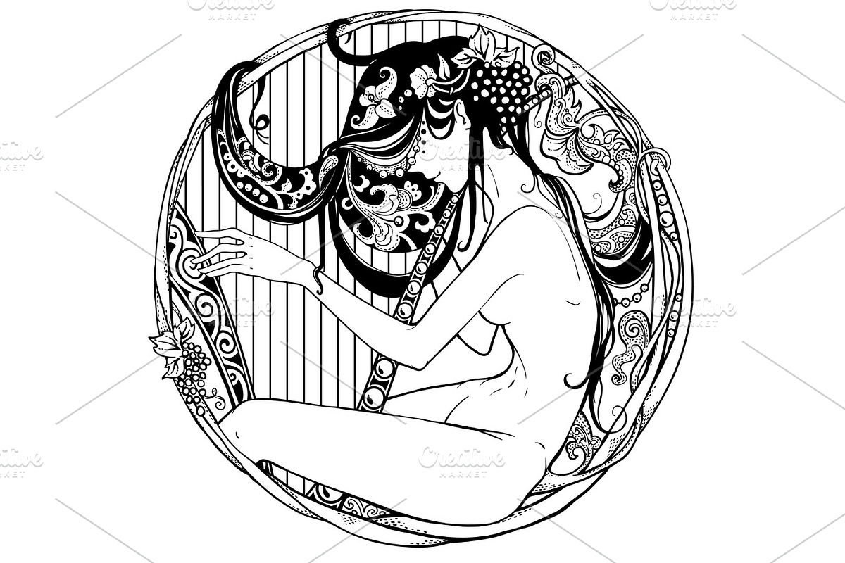 Art Nouveau vignette, a Decorative Illustration by separisa (Photo 1 of 2)