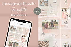 18 Post Instagram Puzzle Template