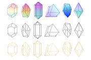 Crystals Set Neon Gold Black, an Illustration by Annakristal (Thumbnail 2 of 2)