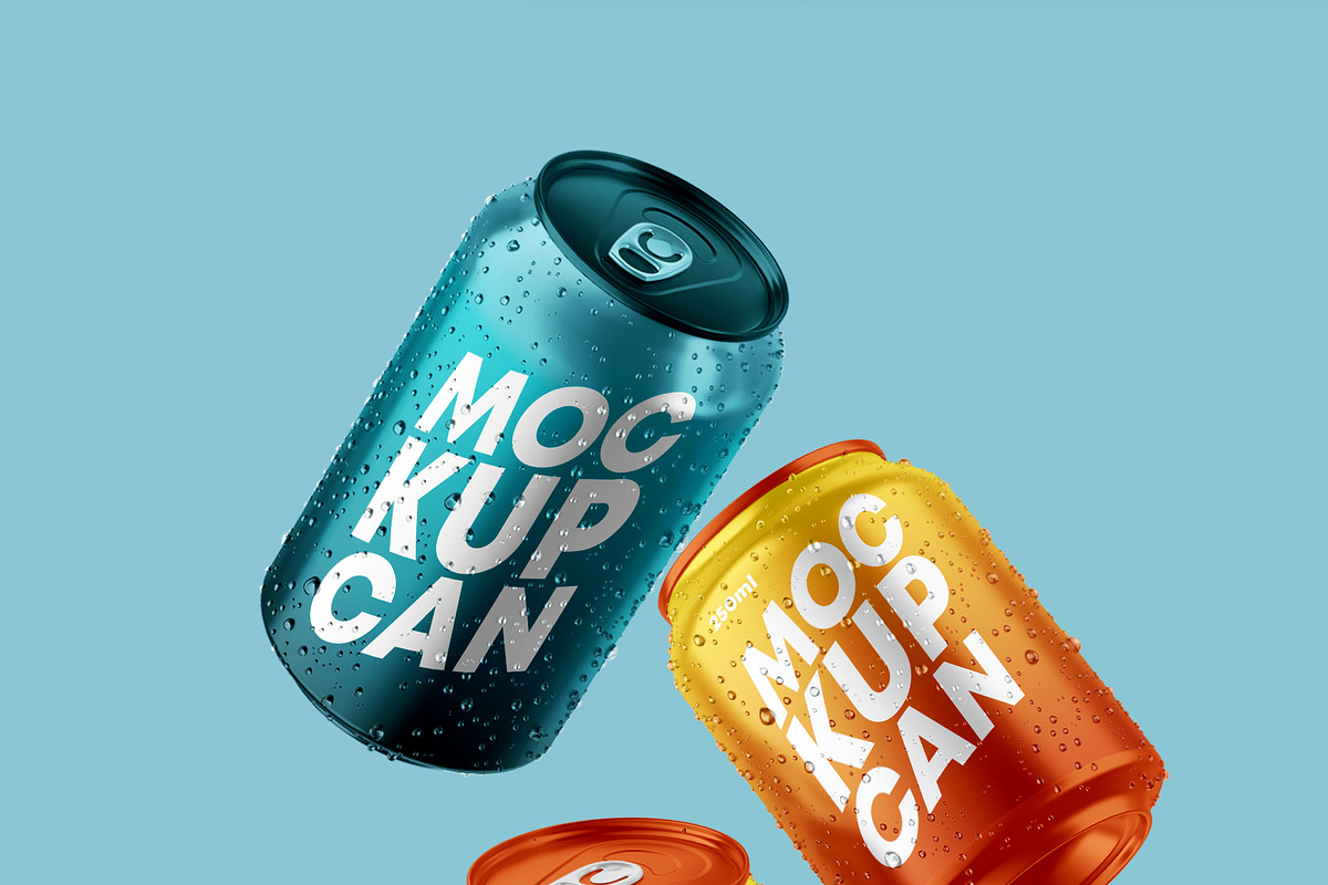 Glossy Metallic Can Bundle, a Product Mockup by Graphic Bird (Photo 4 of 19)