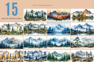 Watercolor mountain scenery, a Decorative Illustration by Shahjahangdb1