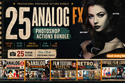 25 Analog FX Photoshop Action Bundle, an Action Add-On by Studio Retouch (Thumbnail 1 of 59)