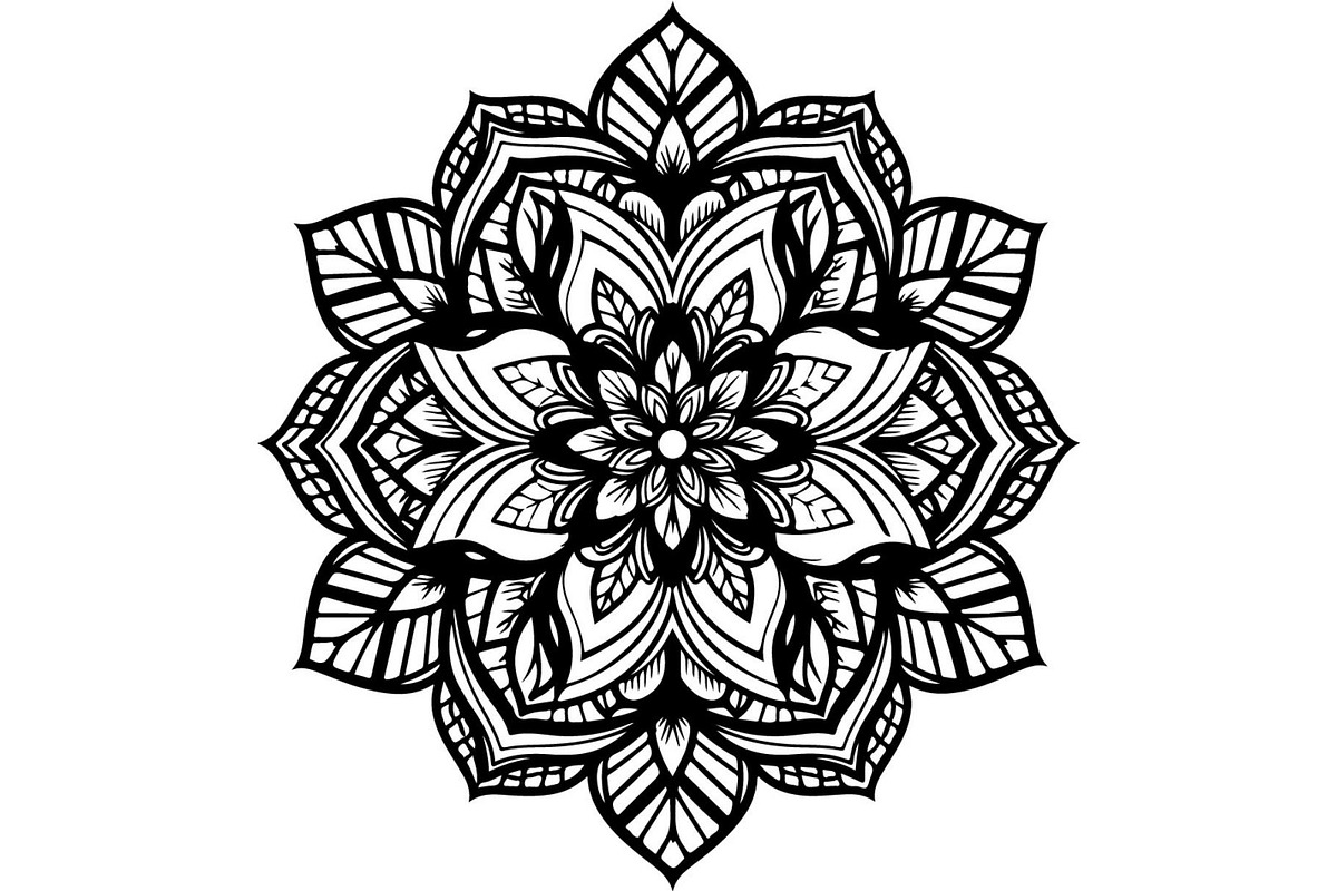 Minimal Black Lotus Mandala, a Decorative Illustration by Designer_Momina (Photo 3 of 21)