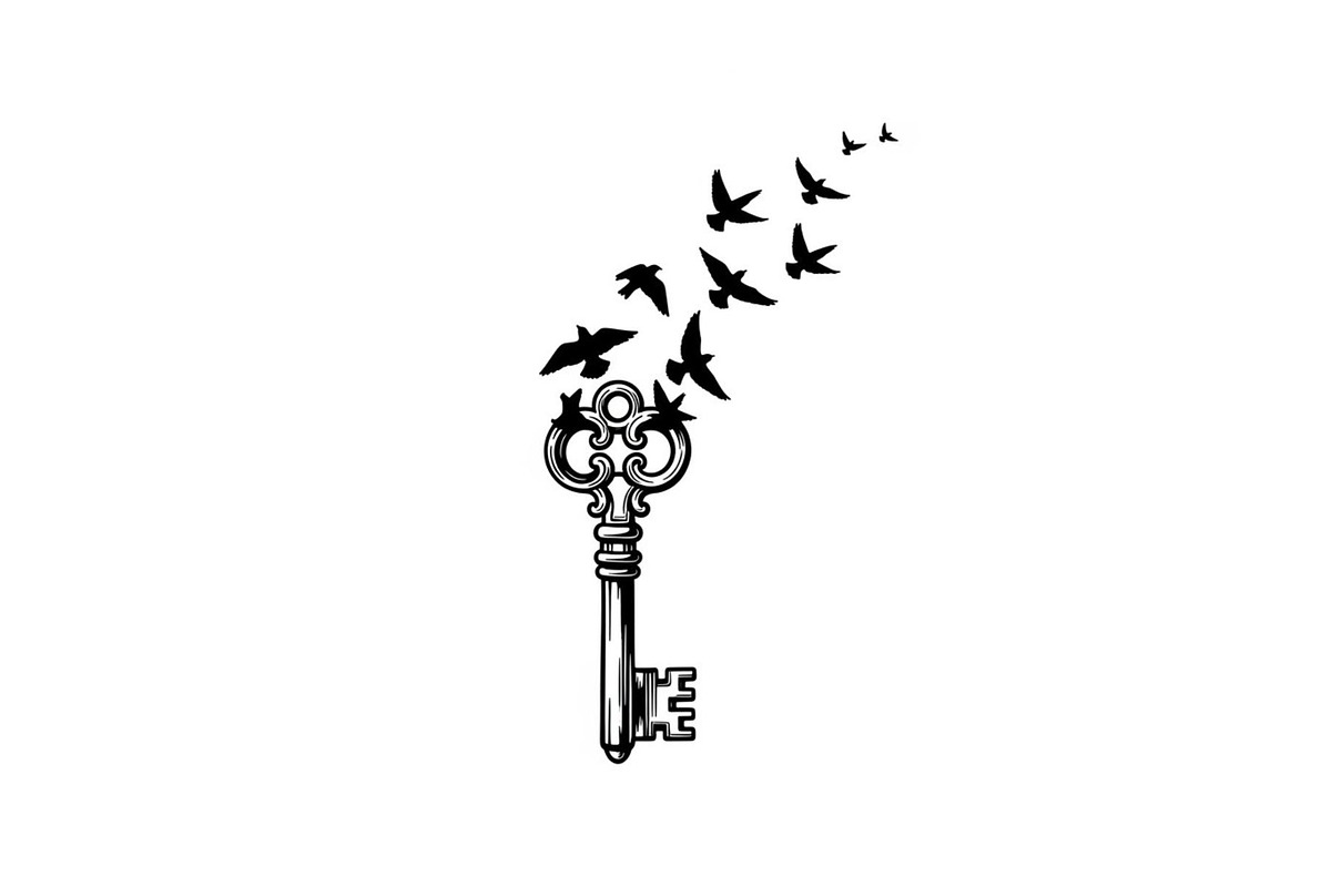 50 Flying Keys Silhouette Vector Bun, an Illustration by Designs_River (Photo 44 of 51)