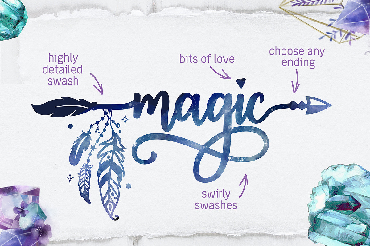 Bohema Spirit font and illustrations preview 5