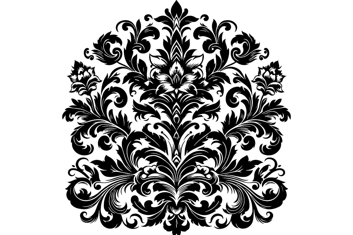 Baroque Black Floral Ornament Set, an Object Graphic by Designer_Momina (Photo 6 of 13)