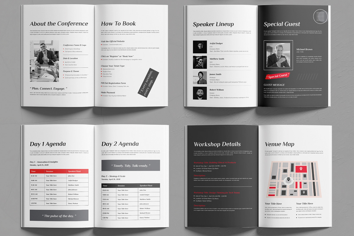 Conference Agenda Schedule Guide, a Brochure Template by MightyDesign (Photo 3 of 6)