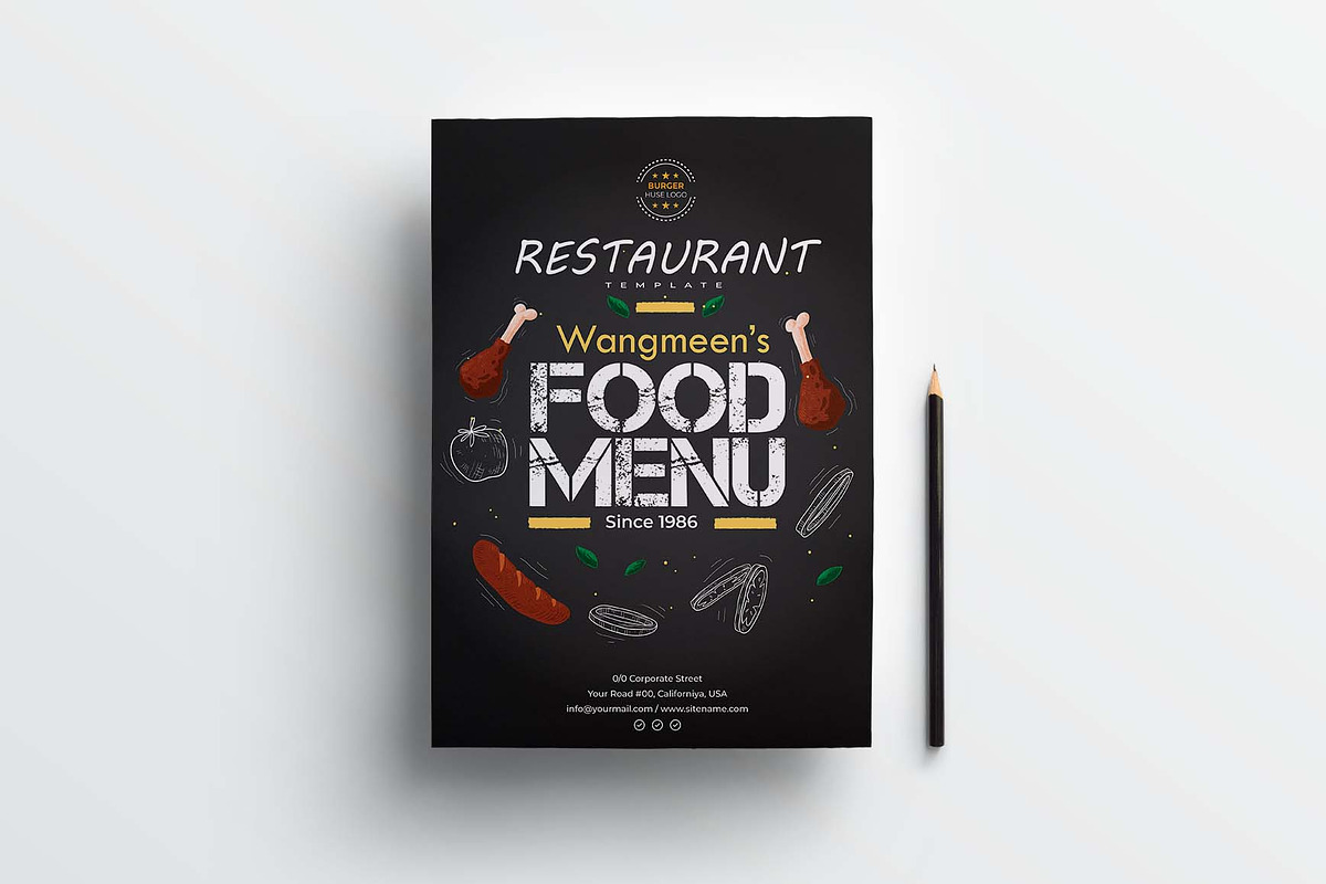 Restaurant Food Menu | Word & Ai, a Flyer Template by obayes (Photo 2 of 3)