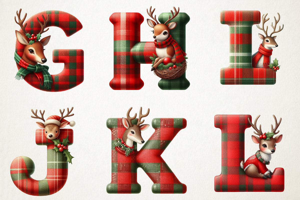 Christmas Reindeer Alphabet Png Clip, an Illustration by RobertsArt (Photo 3 of 7)