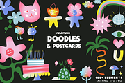 Doodles & Postcards - Love, Birthday, a Background Graphic by melistudio (Thumbnail 1 of 4)
