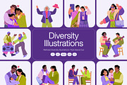 Diversity Illustrations Art Set, a Person Illustration by Brickclay (Thumbnail 1 of 10)