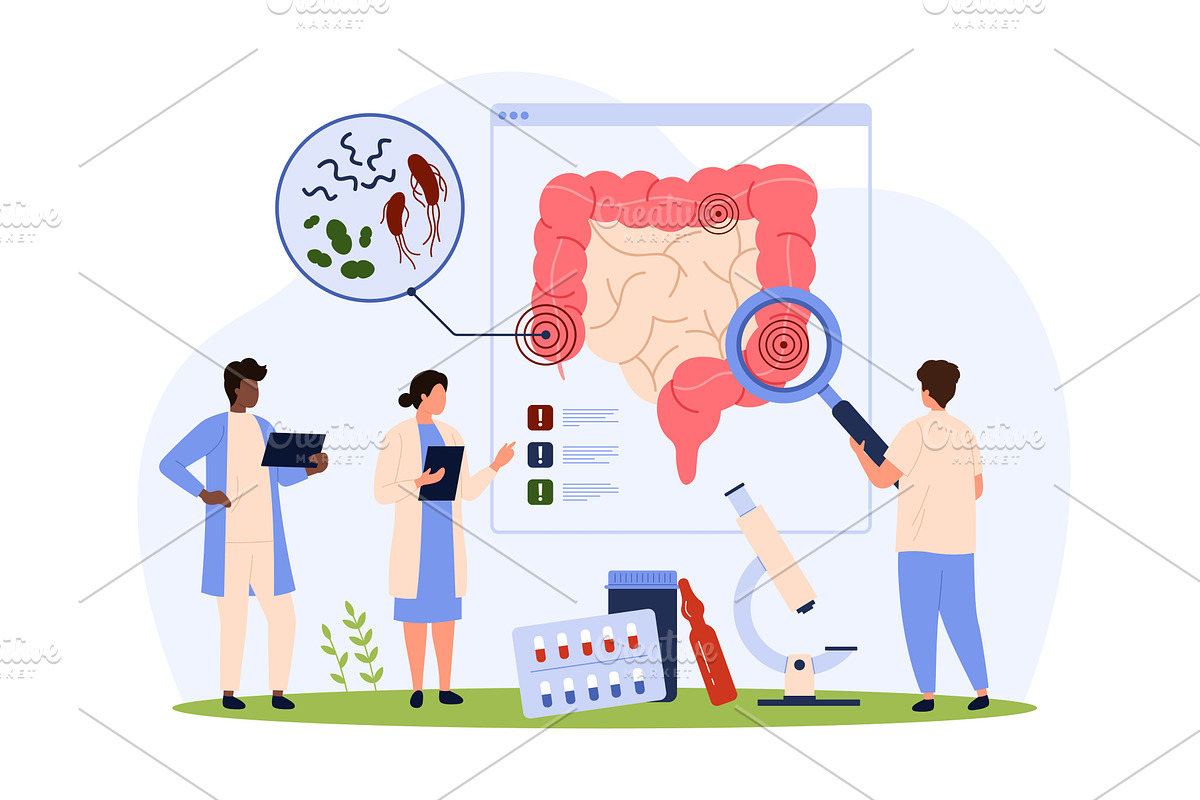 Gut health, microbiome research and, an Object Illustration by Flashvector