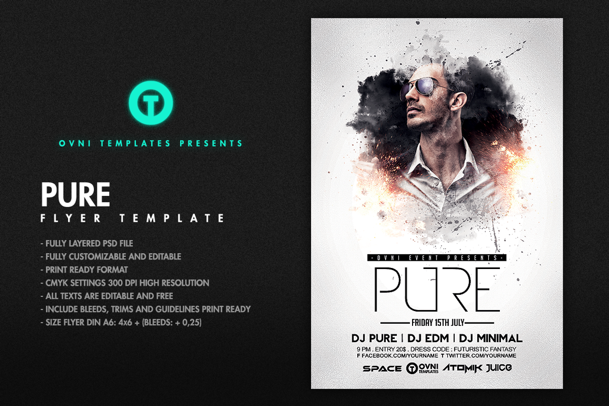 PURE Flyer Template, a Flyer Template by OVNI-TEMPLATES