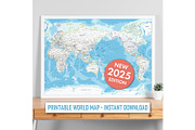 Vector World Map - Pacific View, a Graphic by PorcuPen Works (Thumbnail 1 of 6)