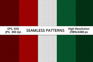 Christmas Knitted Elements, EPS, PNG