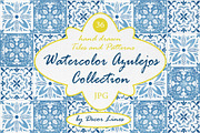 Watercolor Azulejos Collection, a Decorative Illustration by Decor Lines (Thumbnail 1 of 13)