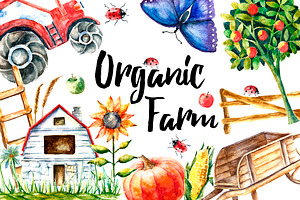 Watercolor Organic Farm