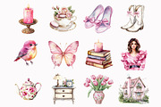 Watercolor Pink Coquette Aesthetics, an Illustration by Design Market (Thumbnail 2 of 4)