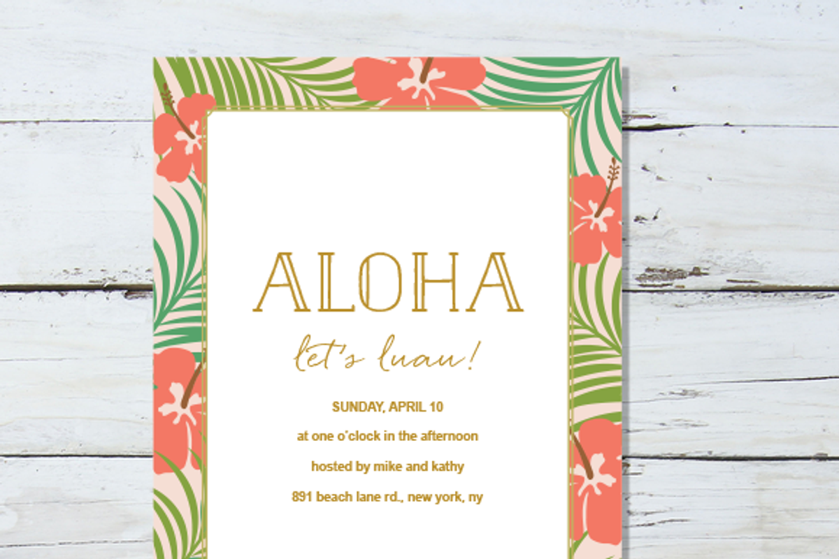 Summer Aloha Invite, an Invitation Template by Pixejoo (Photo 1 of 2)