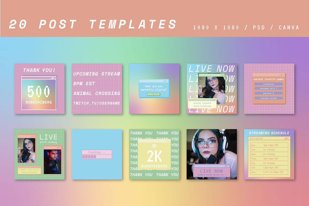 Retro Computer Aesthetic Instagram, a Social Media Template by Liseno Designs (Photo 2 of 8)