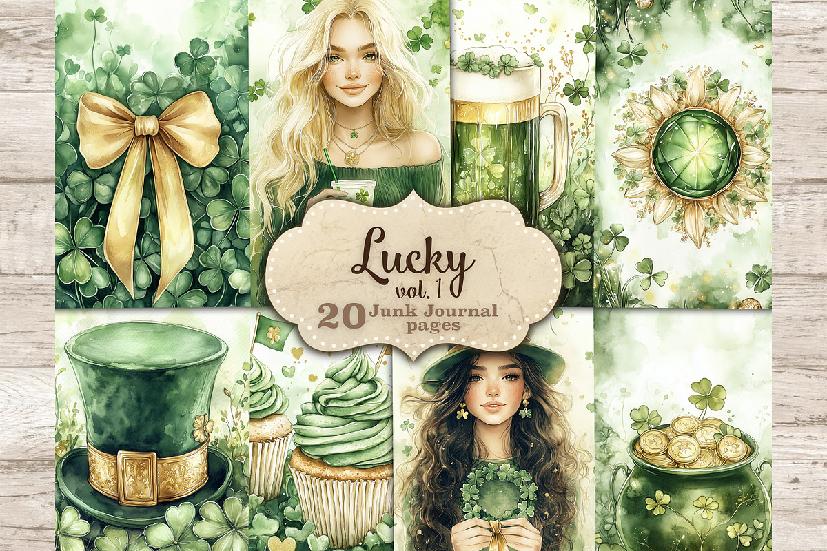 Lucky Junk Journal Pages, a Person Illustration by GlamArtZhanna (Photo 1 of 10)