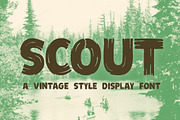 Scout - Vintage Style Display Font, a Script Font by jeffportaro (Thumbnail 1 of 3)