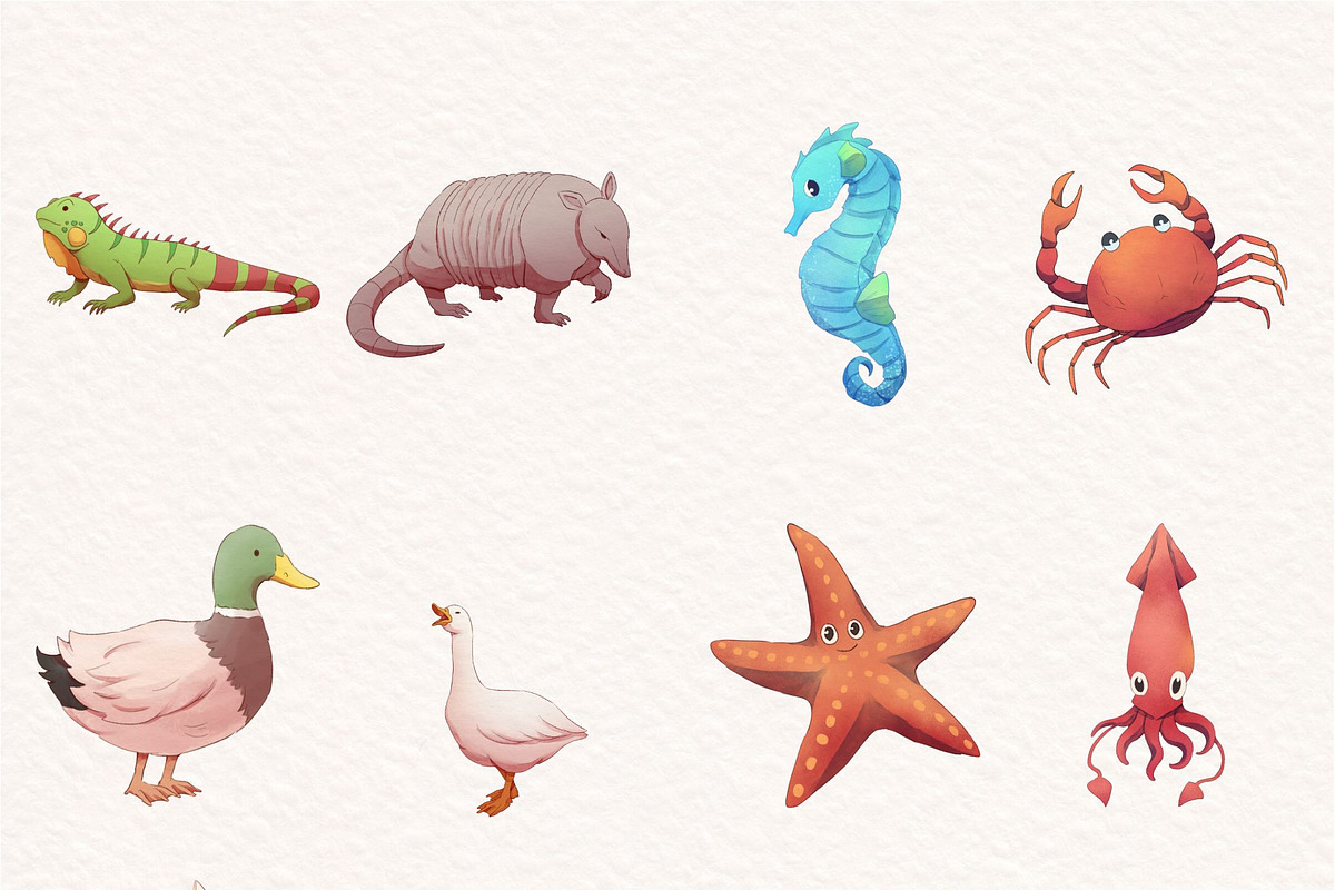Watercolor Cute Animals Illustration, an Animal Illustration by ArtbyHien (Photo 3 of 13)