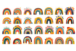 Abstract rainbows. Childish, an Illustration by Stock-Smart-Start