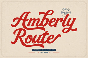 Amberly Route, a Script Font by cocodesign