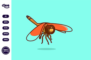 Simple Dragonfly with Big Eyes, an Animal Illustration by Satisfactoons