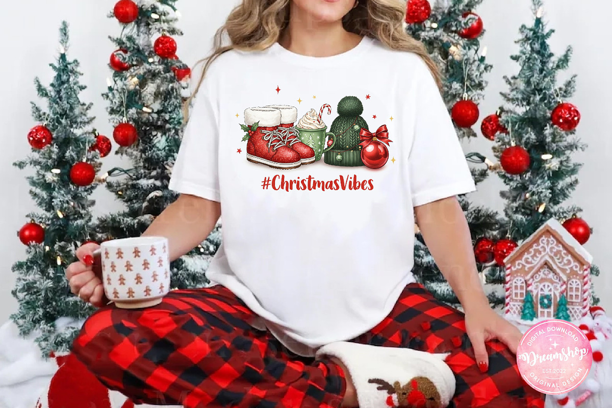 Christmas Vibes Cocoa Mug PNG, an Illustration by CreationArt (Photo 4 of 4)