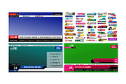 Set of TV news bars., an Outline Icon by Vector photo shop (Thumbnail 4 of 4)