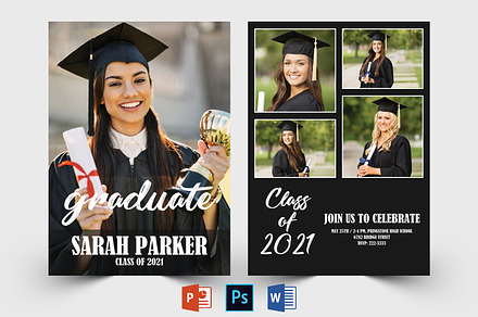 Graduation Announcement Template, a Card Template by Designscozy