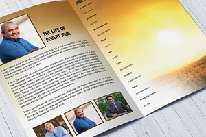 Sunset Funeral Program Template