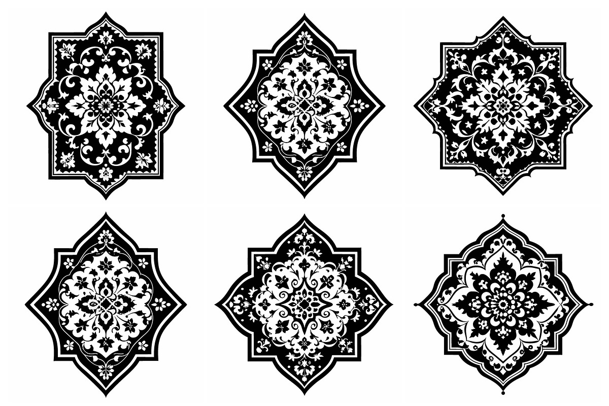 Geometric Floral Ornaments, an Object Graphic by Billah Hub