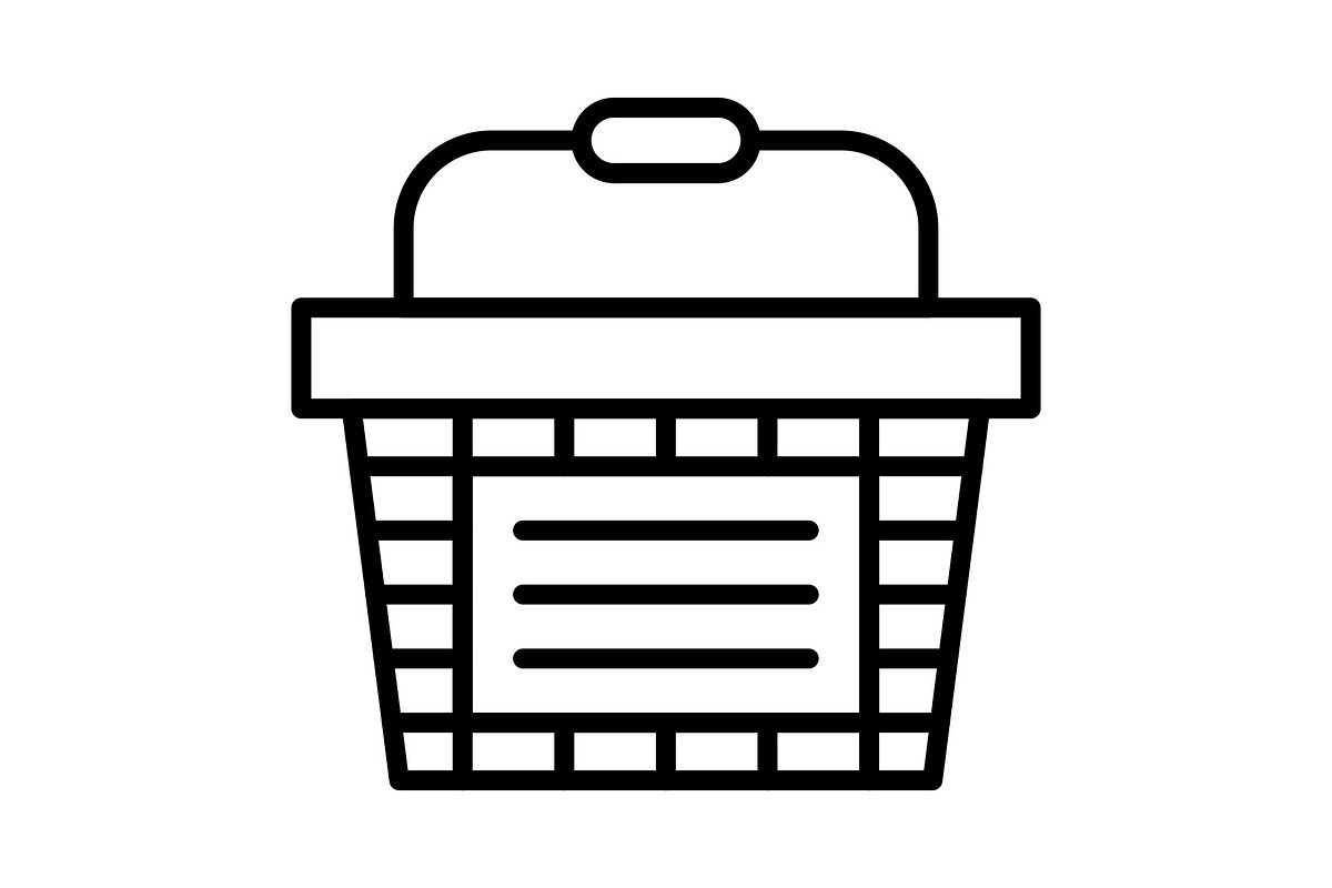 Shopping Basket Line Icon, an Icon by Pexelpy