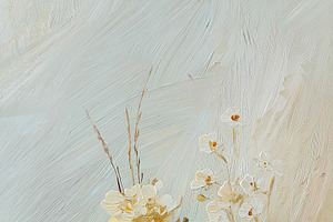 Impressionist floral oil painting showing wildflowers in a summe, a Decorative Illustration by Studio ANNA