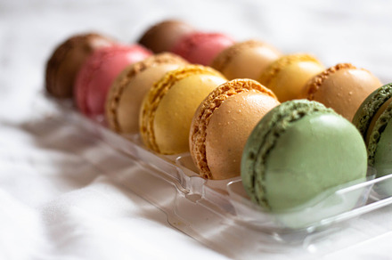 french desert. fruit macaroons set, a Food & Drink Photo by Arymer