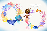 Mermaids and Under sea animals, an Animal Illustration by Watercolor Nastasia Art (Thumbnail 9 of 19)