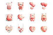 Cute Valentine Clipart PNG, an Illustration by SinaCreation (Thumbnail 4 of 11)
