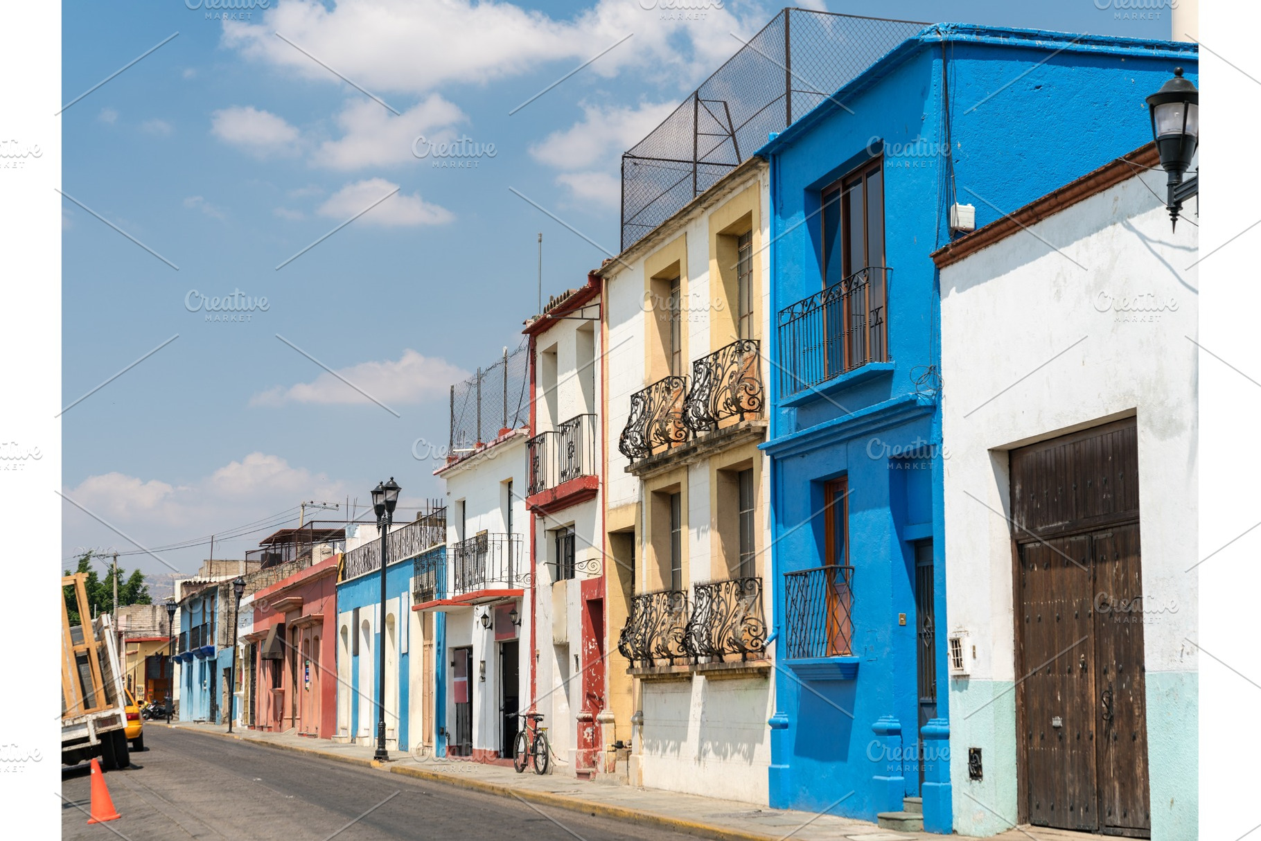 Traditional colonial architecture in containing oaxaca, mexico, and house, an Architecture Photo by Leonid Andronov
