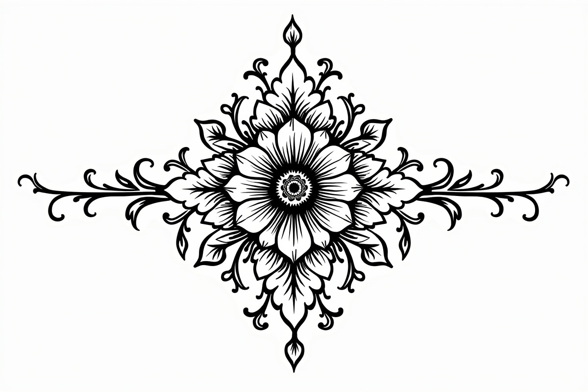 Floral Circle Decorative Art, an Illustration by yasushie (Photo 5 of 9)