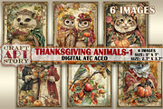 Thanksgiving animals-1 picture, an Animal Illustration by CraftArtStory (Thumbnail 1 of 3)