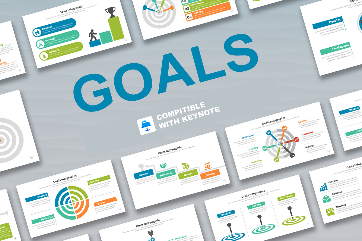 Goals Infographic Keynote, a Templates & Theme by Mighty-Slide (Photo 1 of 7)